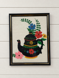 Vintage Floral Teapot Paint-by-Number Wall Art