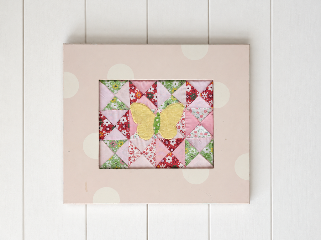 Framed Patchwork Butterfly Art