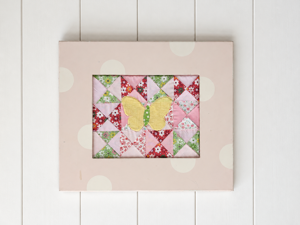 Framed Patchwork Butterfly Art
