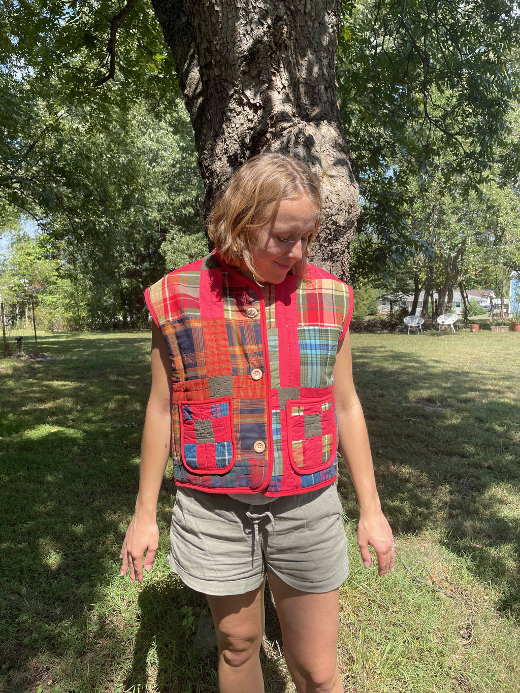 Plaid Patchwork Quilt Vest