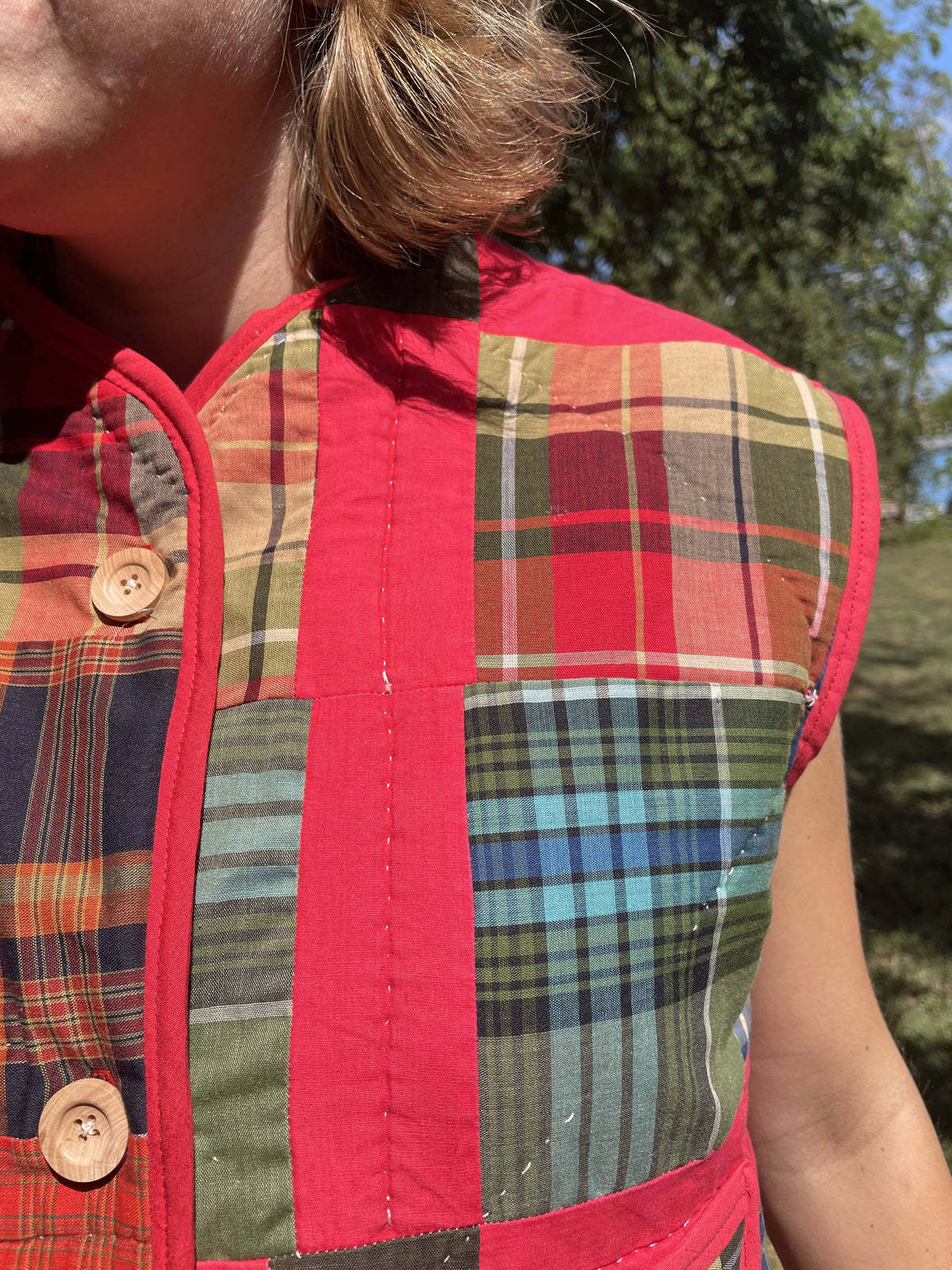Plaid Patchwork Quilt Vest