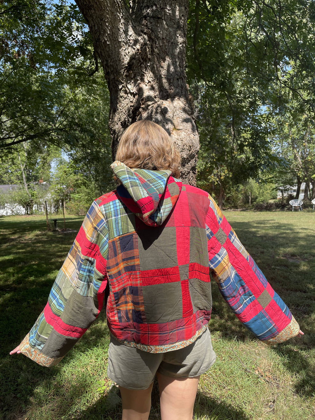 Plaid Patchwork Quilt Hoodie