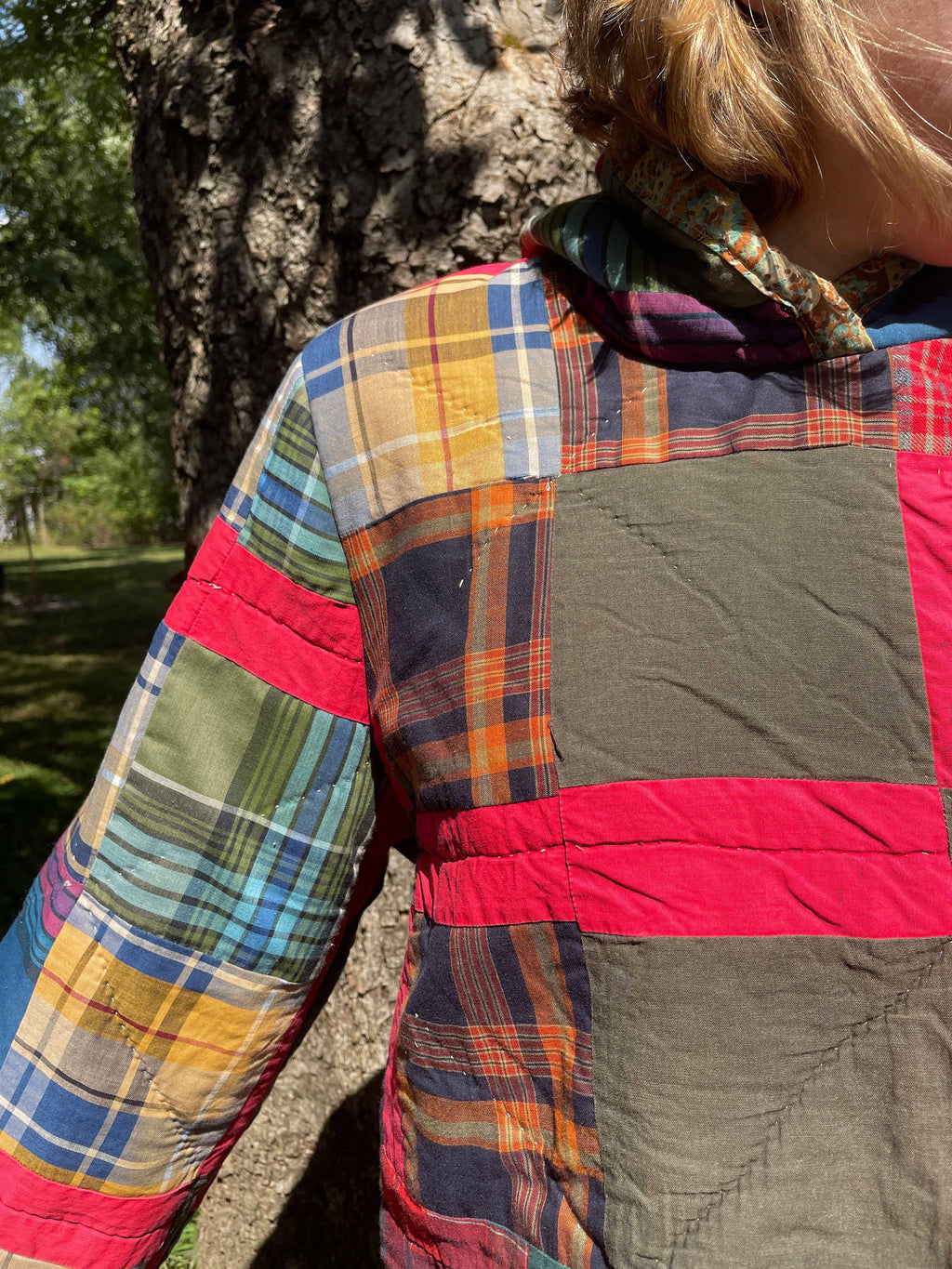 Plaid Patchwork Quilt Hoodie