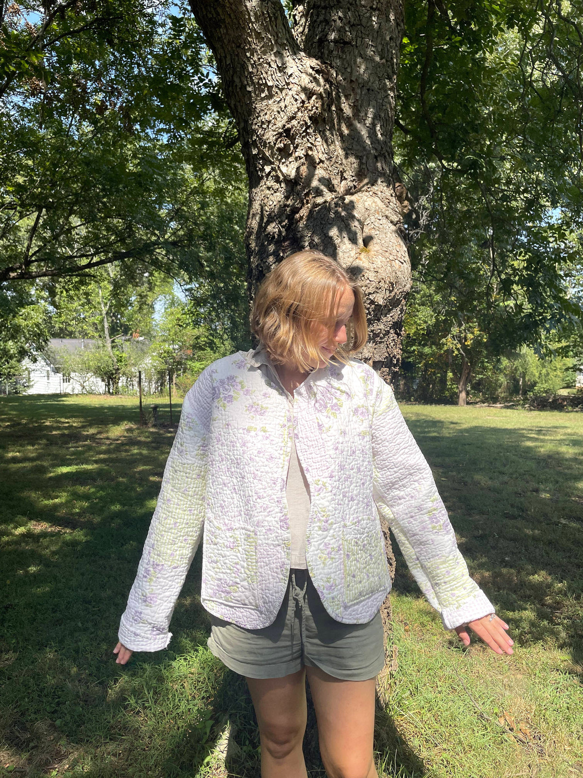 Lavender Floral Quilted Jacket