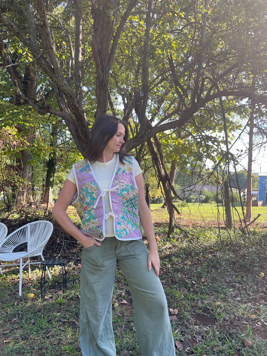 Pastel Floral Quilt Vest