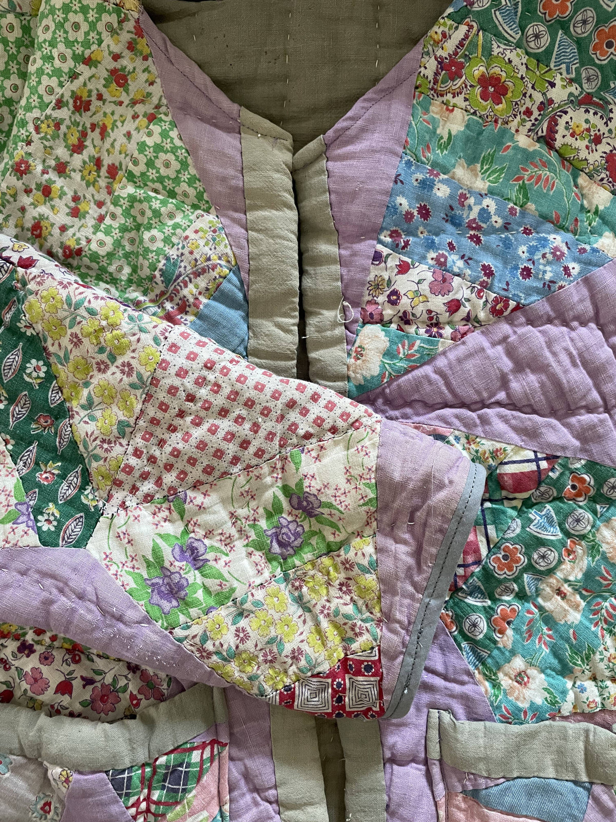 Pastel Floral Quilt Coat